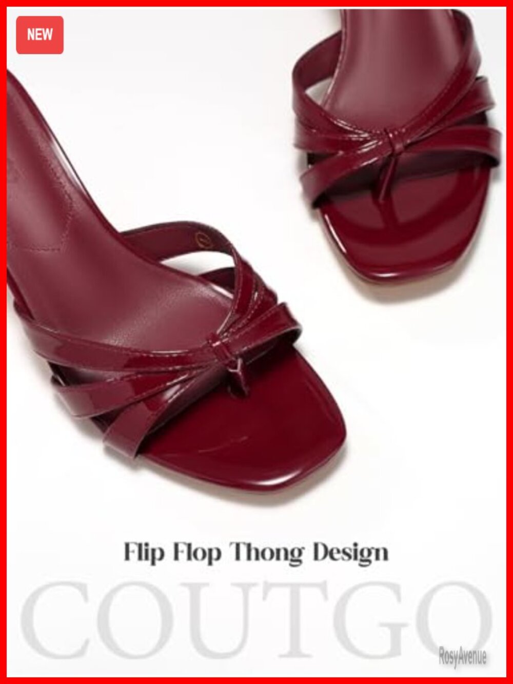 Strappy Kitten Heel Sandals Square Open Toe Thong Slides Slip On Dress Shoes - Picture 5 of 6